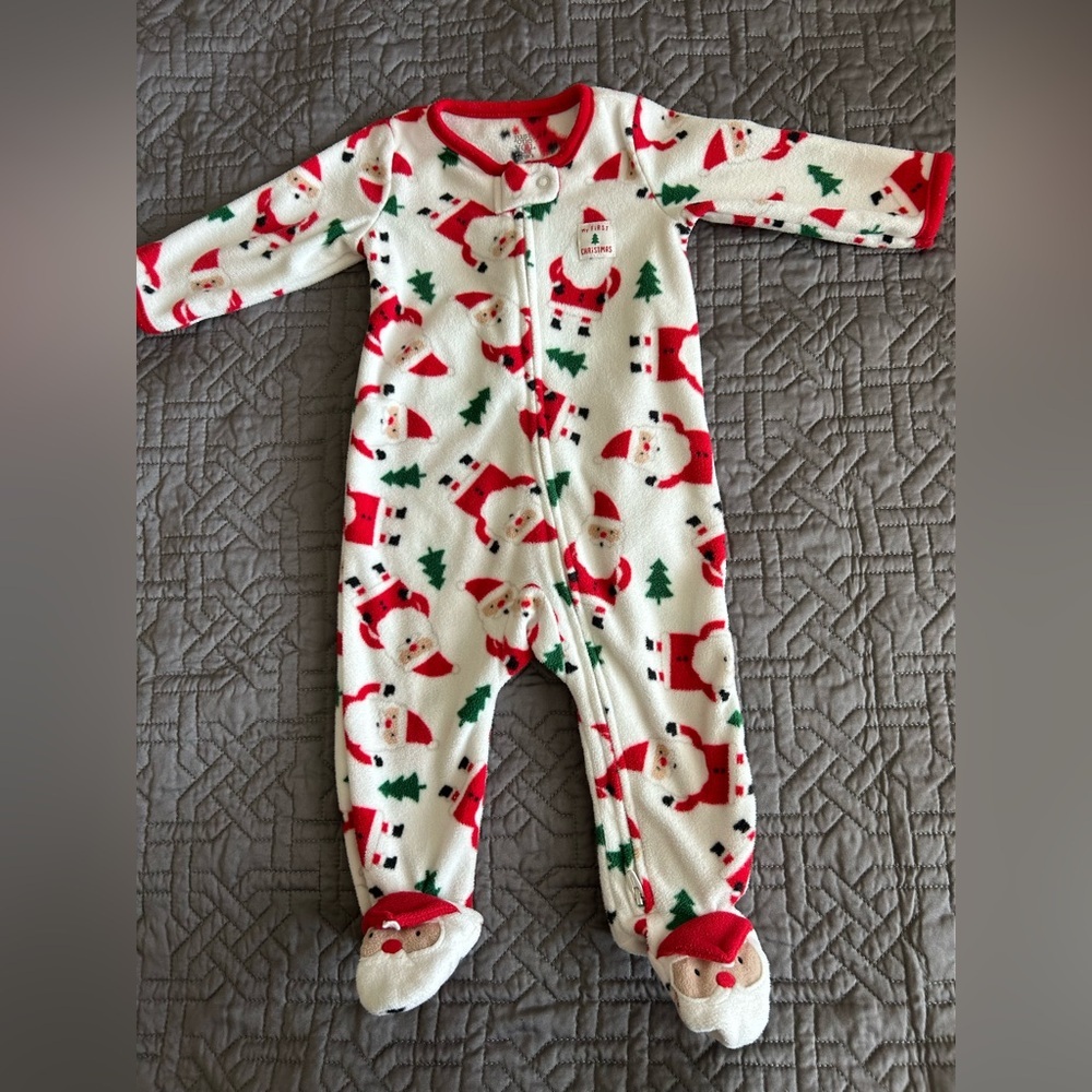 Carter’s Baby My First Christmas Fleece Footie Size 6 Mos